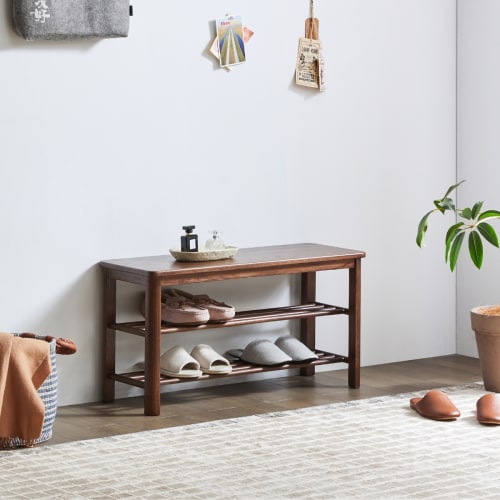 Wooden shoe bench on sale